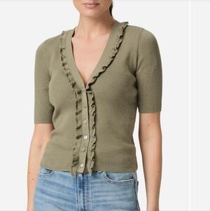 PAIGE Ribbed Olive Cardigan